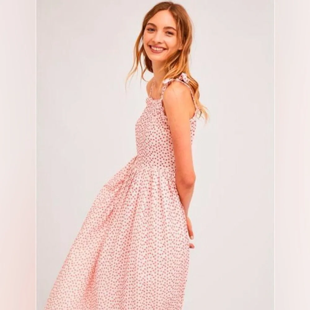 Compania Fantastica Sun Dress Red White Eyelet Cotton New - Picture 3 of 4